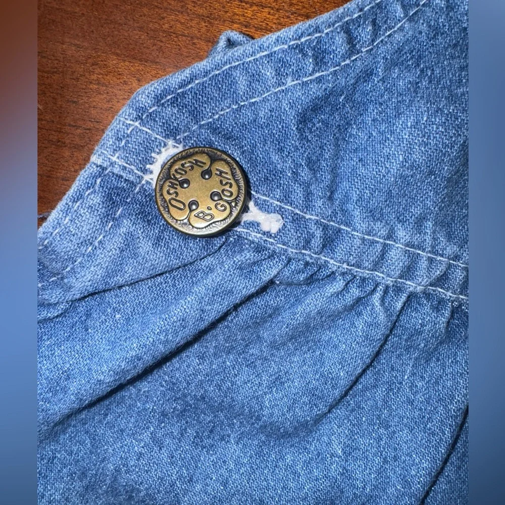 Oshkosh B’Gosh Vintage Denim Overalls with Bow Size 12m